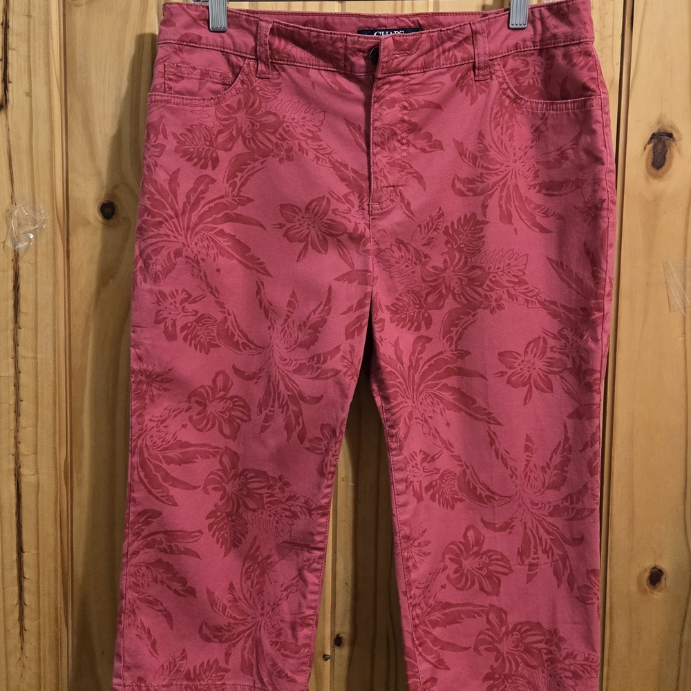Chaps Denim Vibrant Coral Capris Size 12